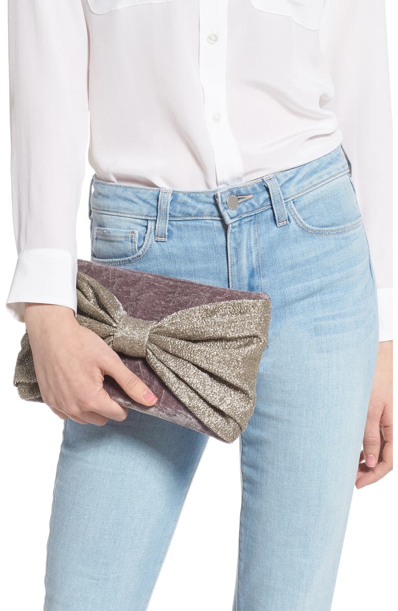 Rachel Parcell Bow Clutch, Alternate, color,