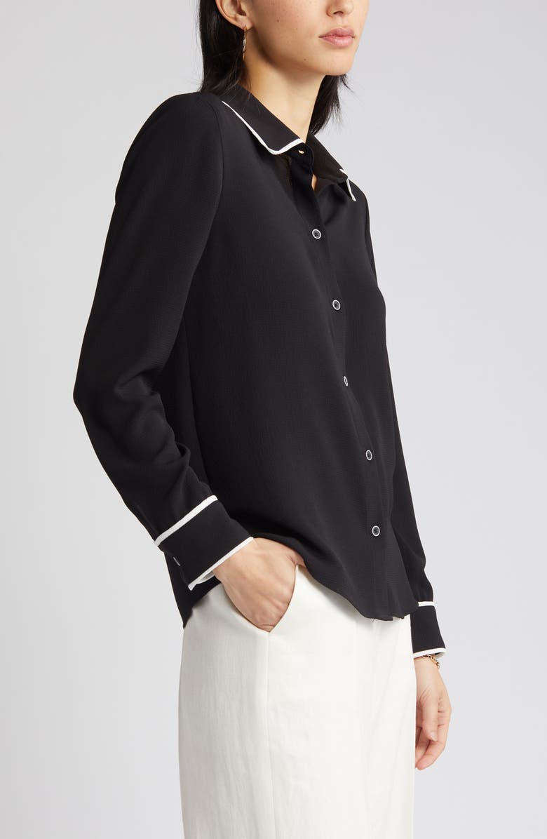 Halogen<sup>®</sup> Piped Detail Button-Up Shirt, Alternate, color, 