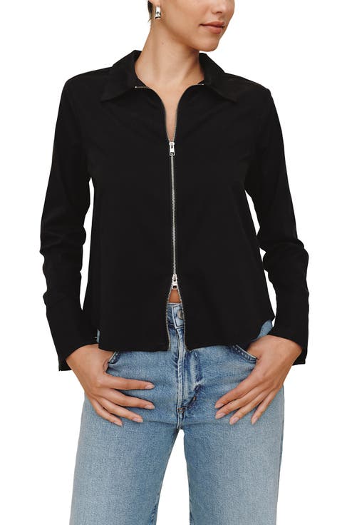 Zip Front Long Sleeve Shirt