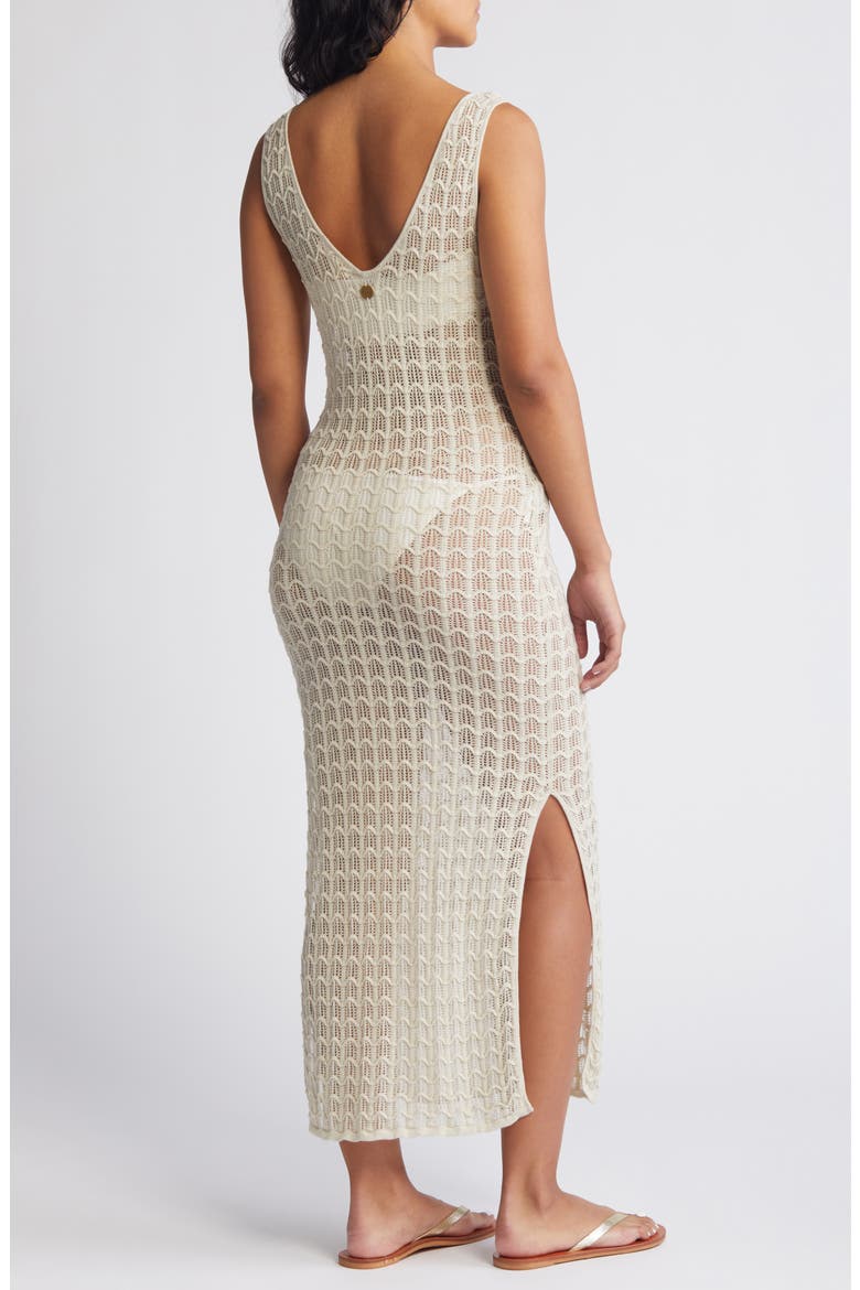 Santorini Sun Pointelle Stitch Sweater Midi Dress, Alternate, color, SHELL