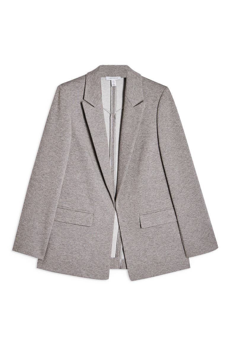 Marled Open Front Blazer, Alternate, color, GREY