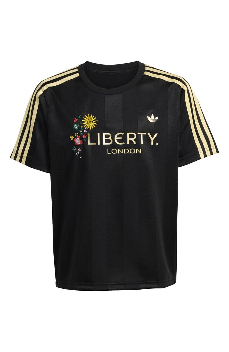 adidas x Liberty London Kids' Recycled Polyester Jersey, Main, color, Black