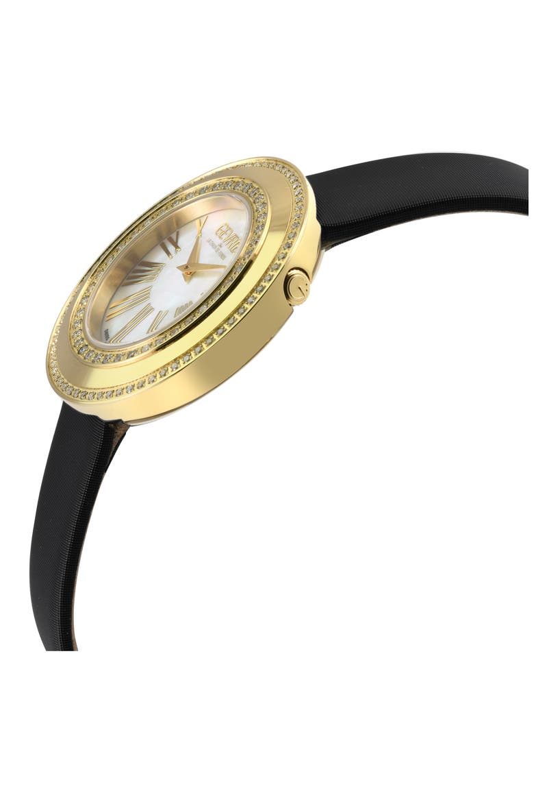 Gandria Diamond Swiss Watch, 37mm, Alternate, color, BLACK
