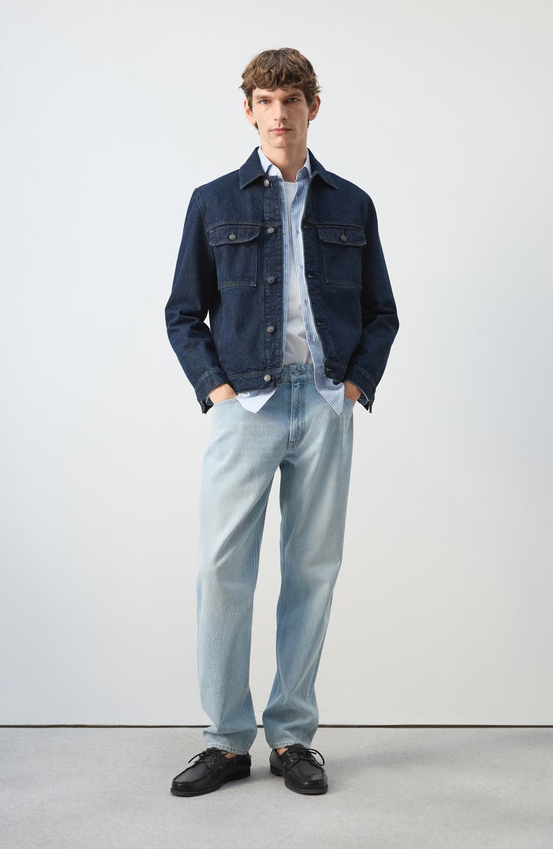 MANGO Cotton Denim Jacket, Alternate, color, Open Blue