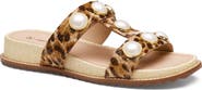 Johnston & Murphy Chandler Embellished Genuine Calf Hair Wedge Slide Sandal