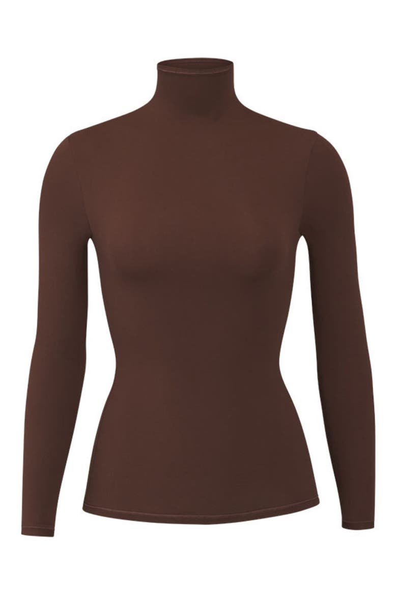 Fits Everybody Funnel Neck Top, Alternate, color, COCOA