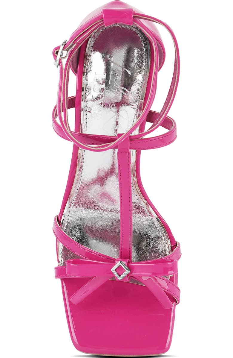 LONDON RAG Affluence Crystal T-Strap Sandal, Alternate, color, Fuchsia