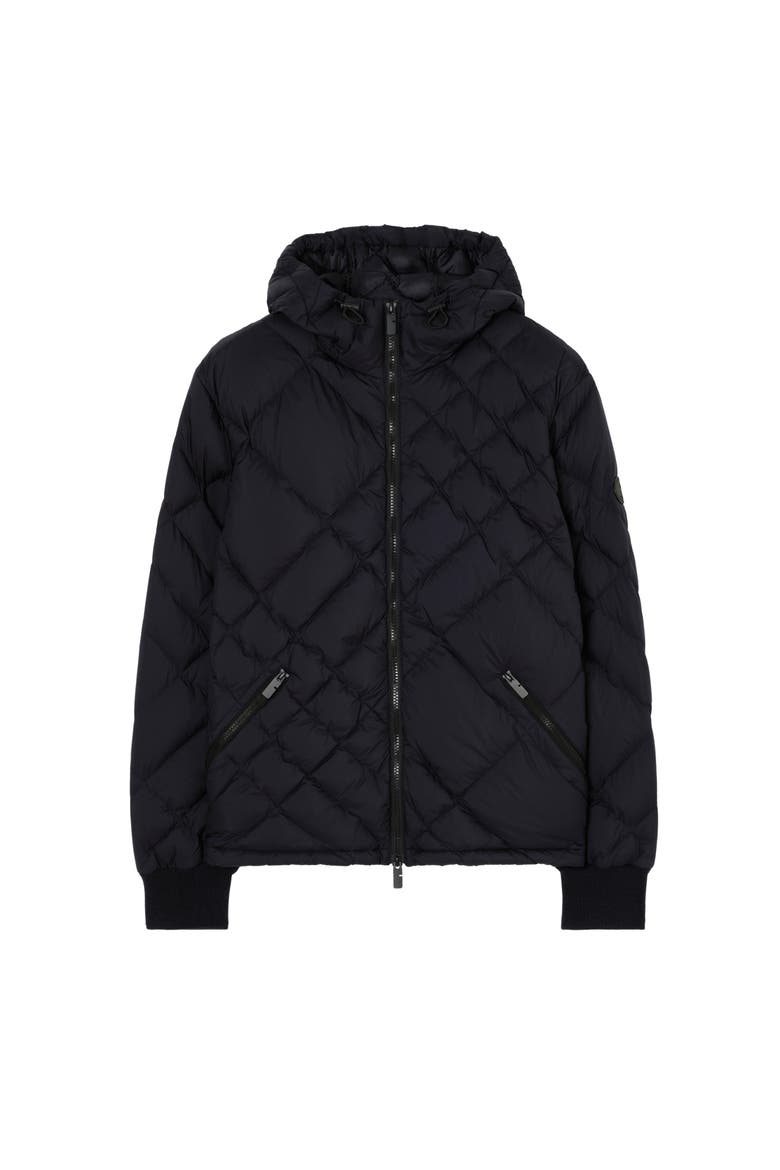 Check-stitch Nylon Doversgreen Puffer Jacket, Main, color, Navy