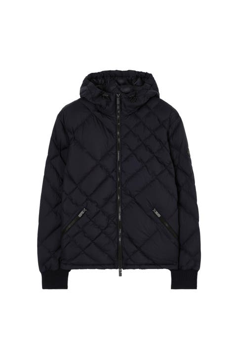 Check-stitch Nylon Doversgreen Puffer Jacket