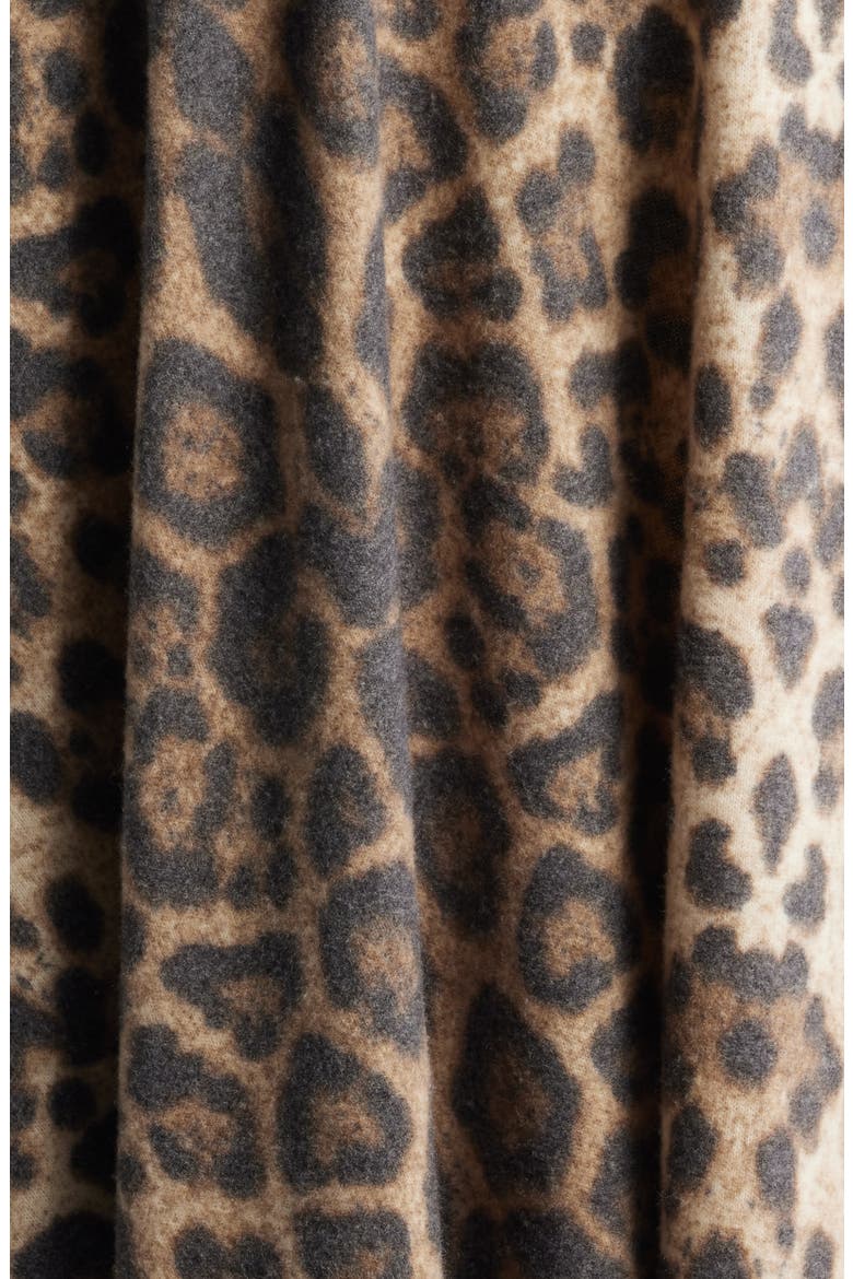 Leopard Print Shawl, Alternate, color, BROWN