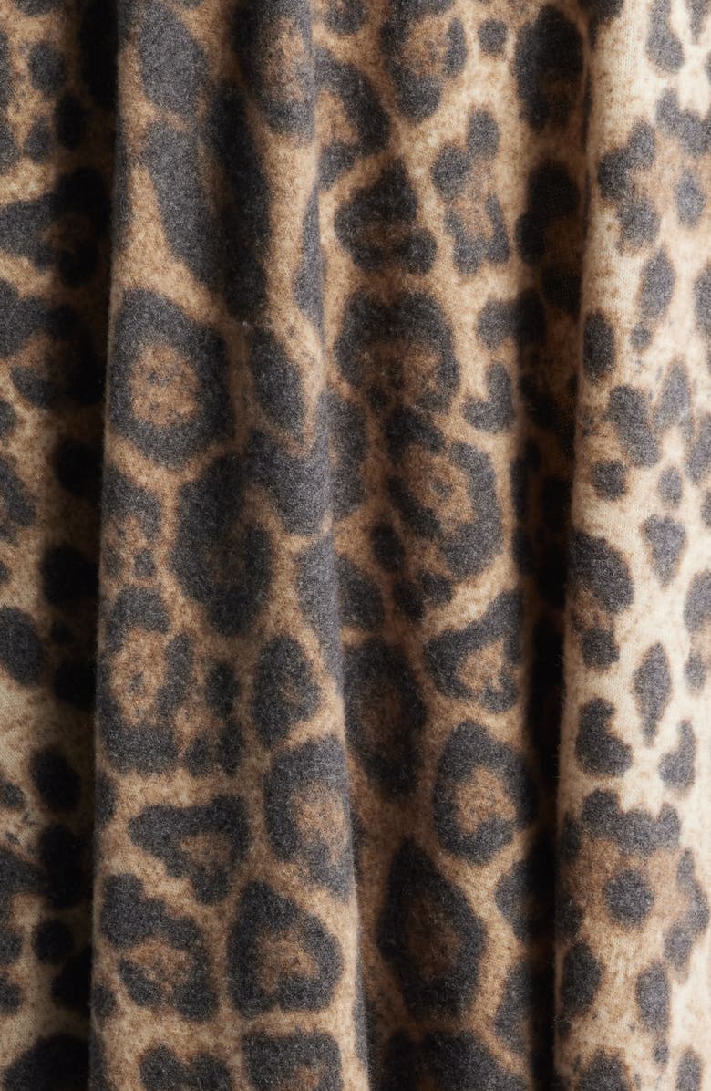 Loveappella Leopard Print Shawl, Alternate, color, Brown