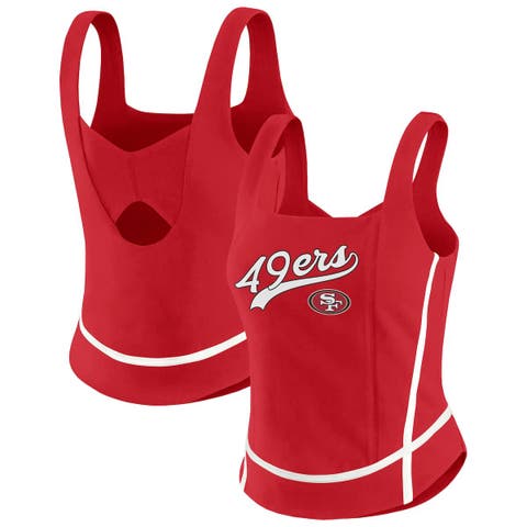 Women's WEAR by Erin Andrews Scarlet San Francisco 49ers Square Neck Tank Top
