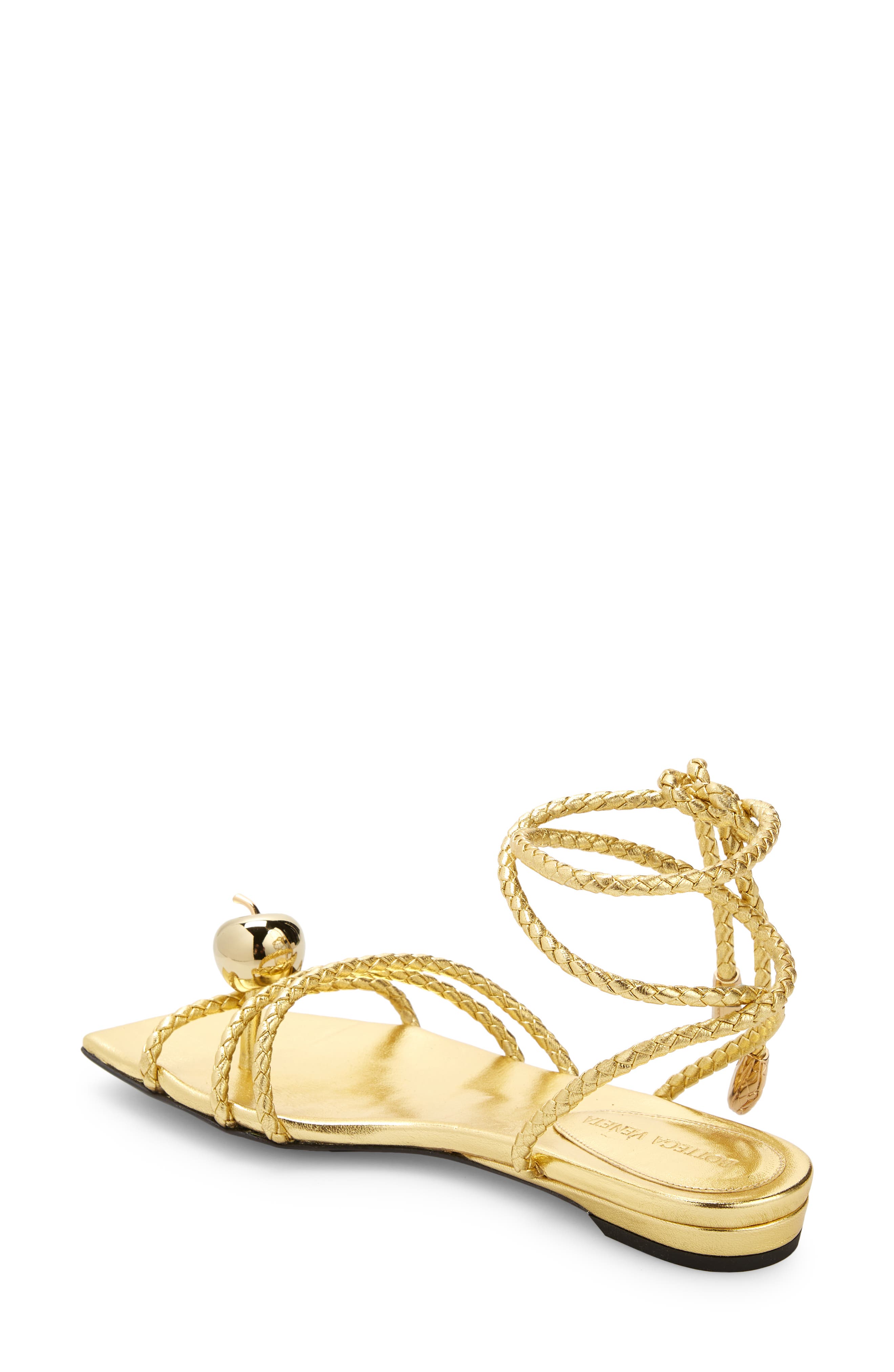 Adam Ankle Wrap Flat Sandal, Alternate, color, GOLD