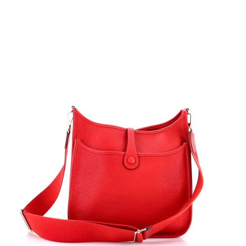 Pre-owned Hermes Hermes Evelyne Bag Gen Iii Clemence Pm In Red