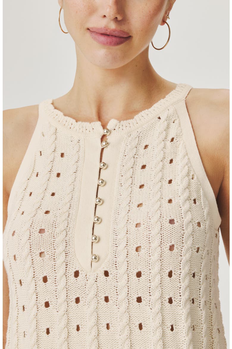 Foster Sleeveless Cotton Sweater, Alternate, color, SHELL WHITE