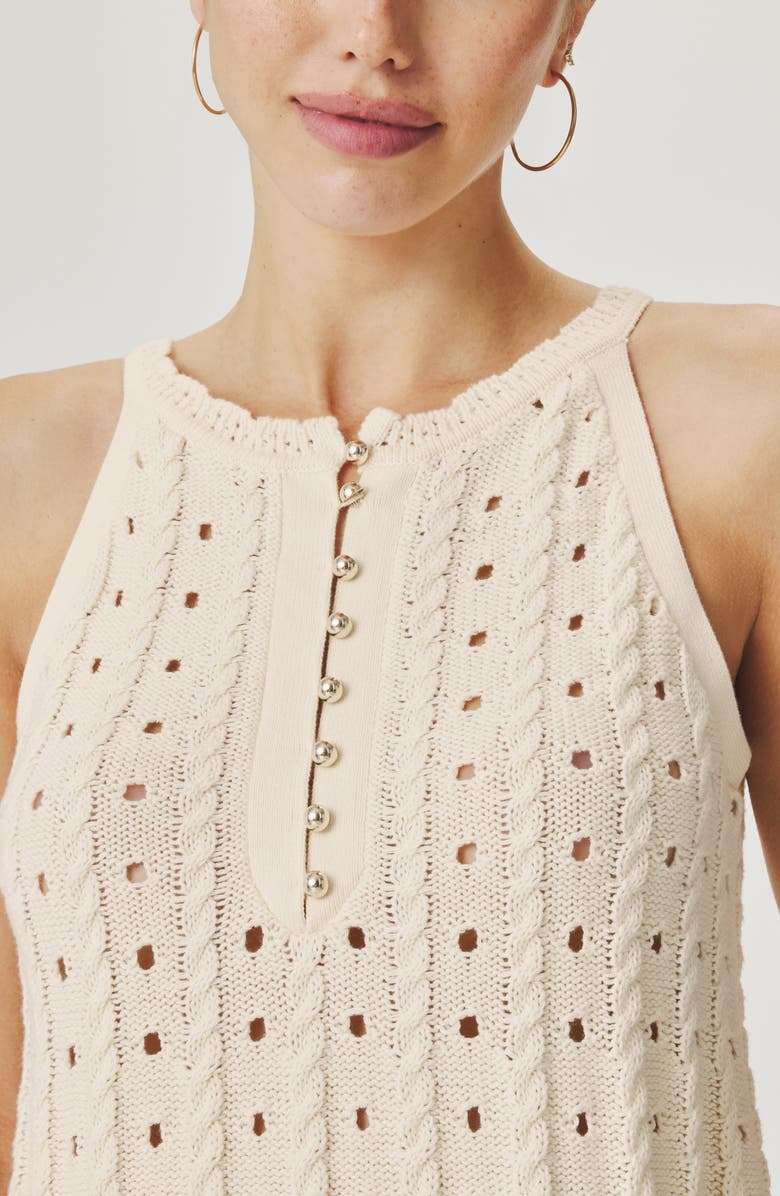 Splendid Foster Sleeveless Cotton Sweater, Alternate, color, Shell White