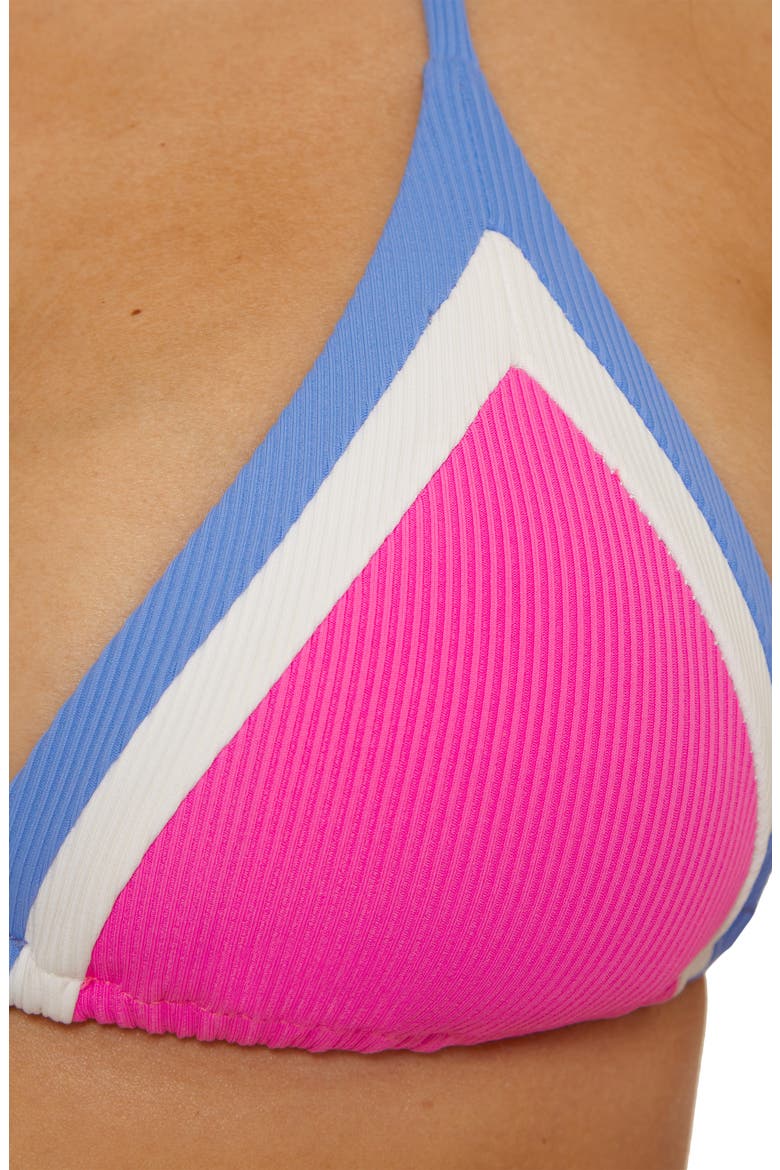 Coast Line Triangle Bikini Top, Alternate, color, ROSE BERRY