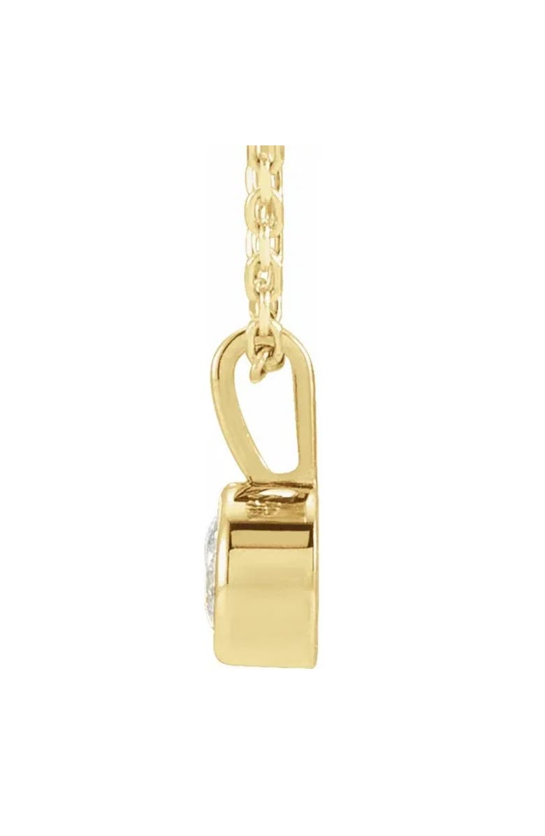 Bliss Diamond 1/5Ct Diamond Solitaire Necklace Bezel Pendant Available in Or Gold, Alternate, color, 