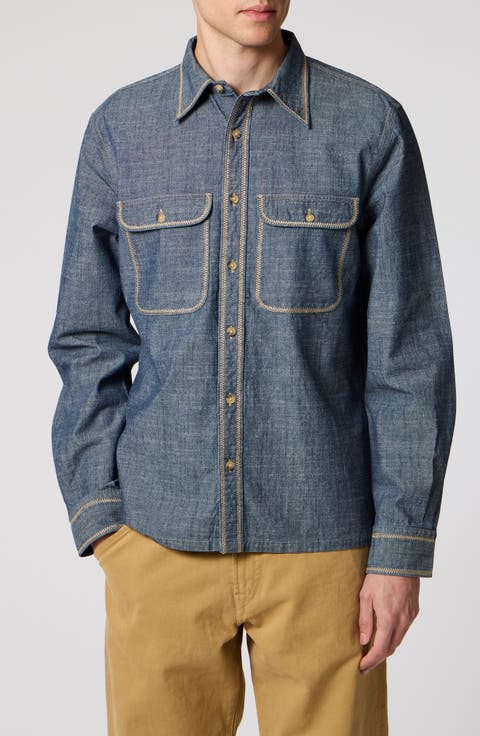 Contrast Stitch Cotton Shirt