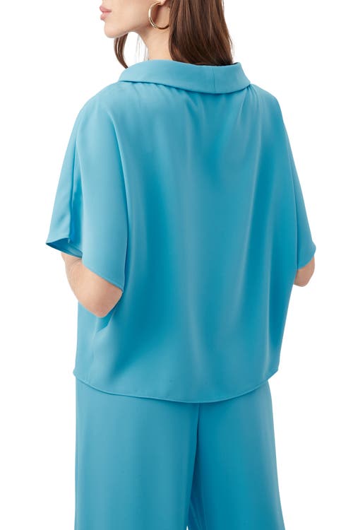 Trina Turk Honeysuckle Top In Champion Cyan