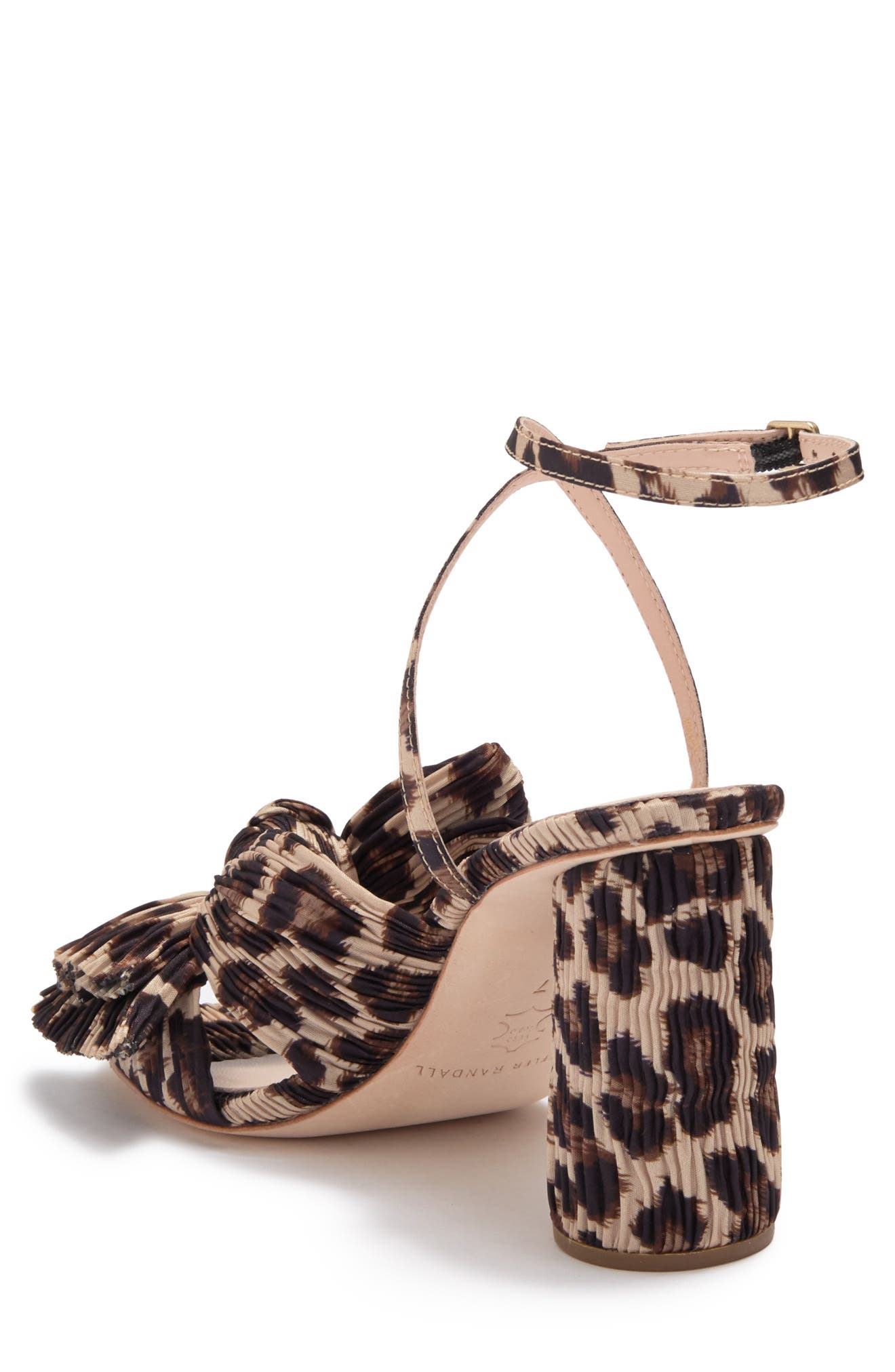 Loeffler Randall Camellia Pleated Bow Block Heel Sandal, Alternate, color, 