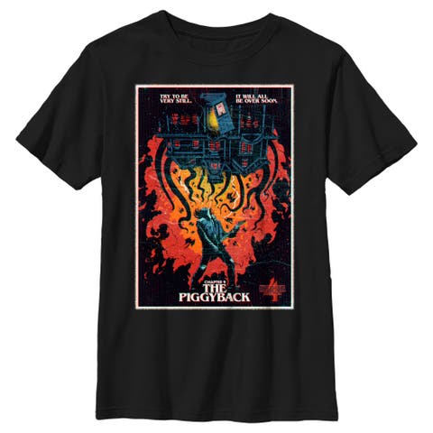 Boy's Stranger Things Retro Piggyback Poster  Graphic T-Shirt
