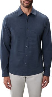 Robert Barakett Reyolds Stripe Knit Button-Up Shirt