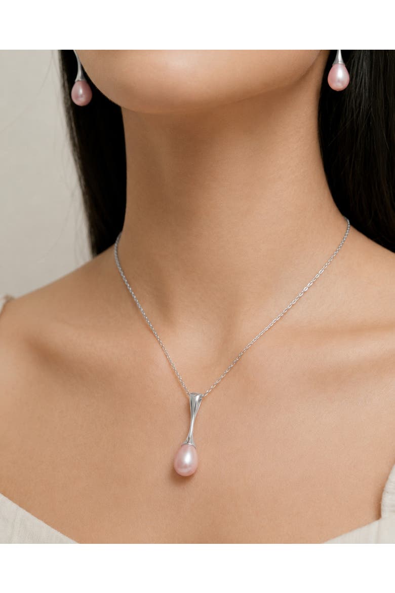Pink Freshwater Pearl Long Teardrop Pendant, Alternate, color, Pink Pearl