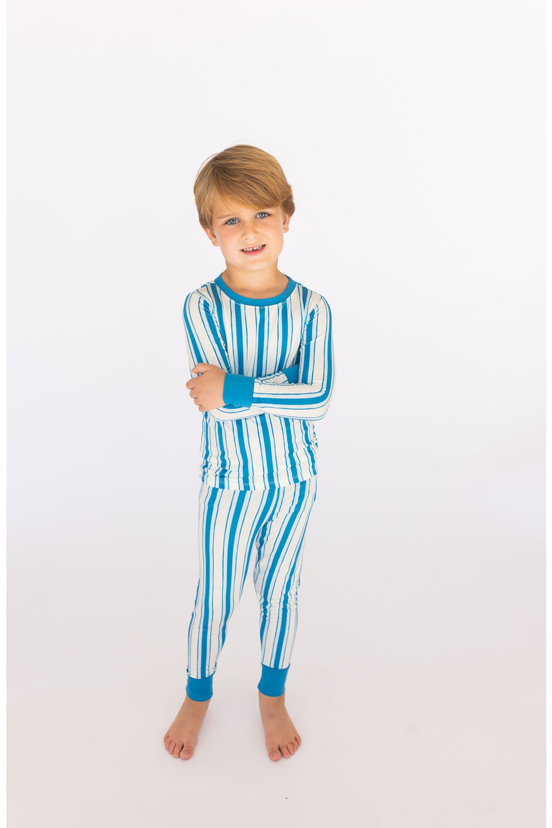 Milo Two Piece Set, Main, color, Cream / Blue Stripe