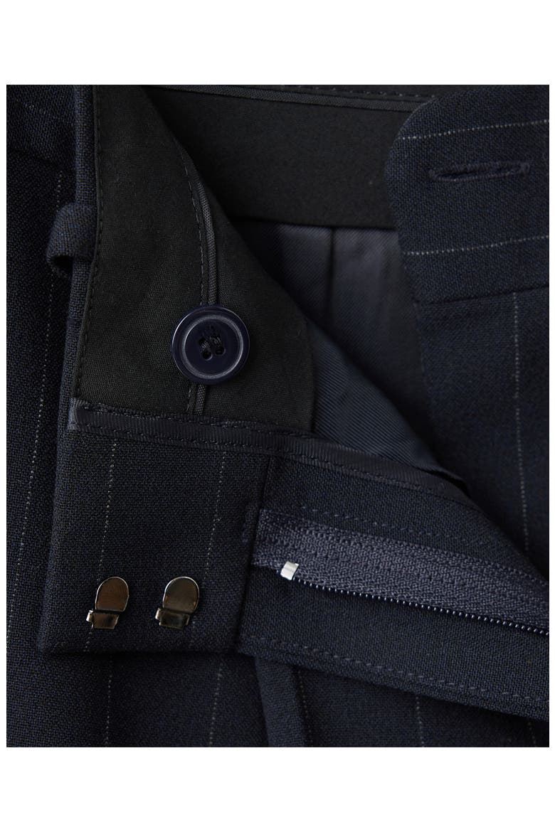 Pinstripe Pleated Pants, Alternate, color, NAVY