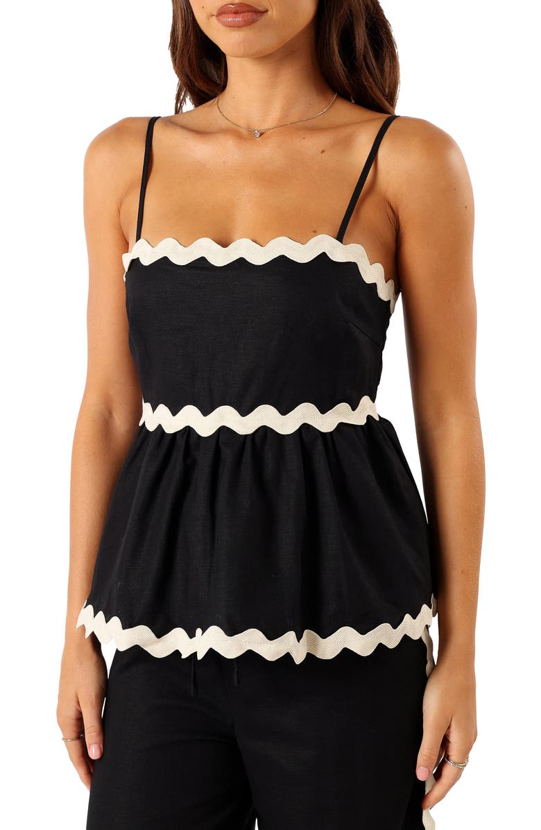 Petal & Pup Mollymook Rickrack Trim Sleeveless Peplum Top, Alternate, color,