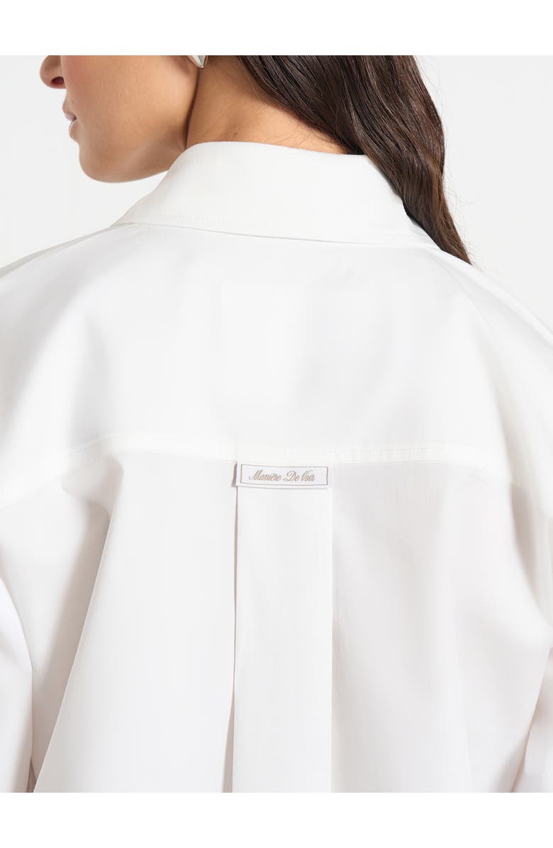 Manière De Voir Eleni Cropped Shirt With Balloon Sleeves, Alternate, color, White