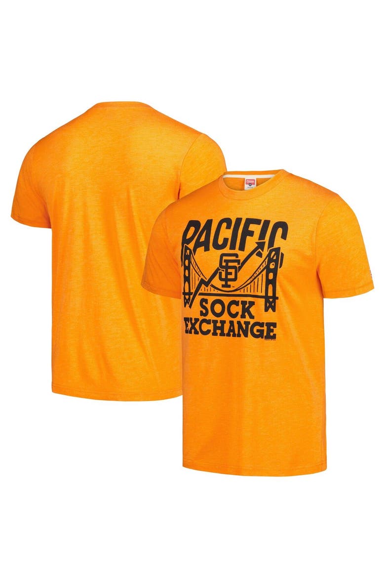 Men's Homage Orange San Francisco Giants Doodle Collection Pacific Sock Exchange Tri-Blend T-Shirt, Main, color, Orange