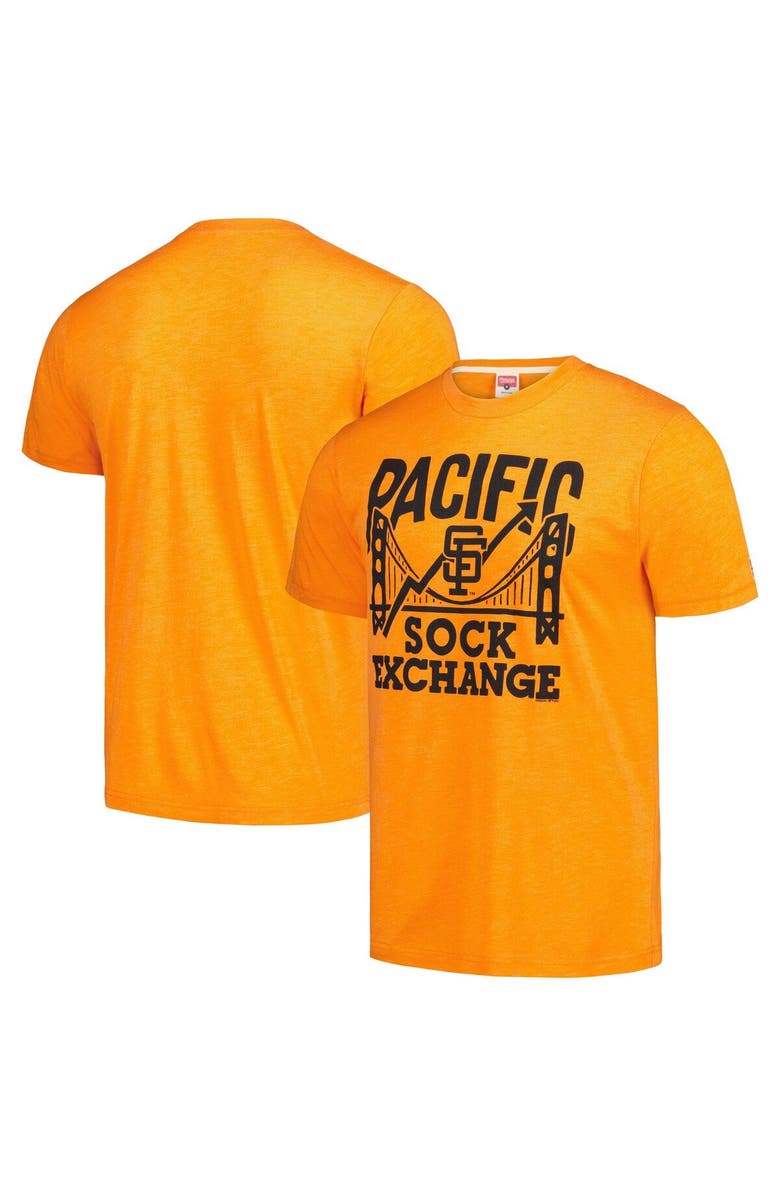 Homage Men's Homage Orange San Francisco Giants Doodle Collection Pacific Sock Exchange Tri-Blend T-Shirt, Main, color, Orange