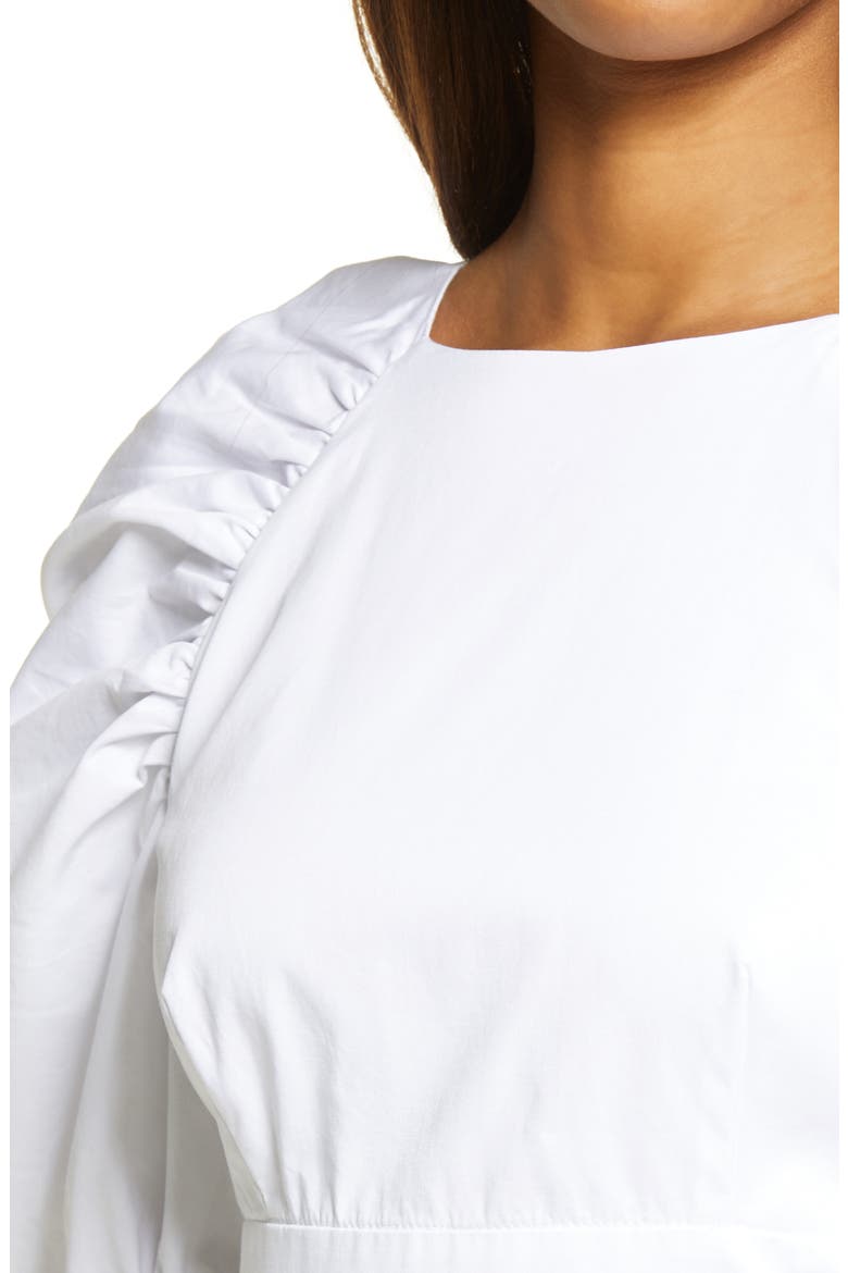 Puff Sleeve Back Cutout Top, Alternate, color, ORCHID WHITE