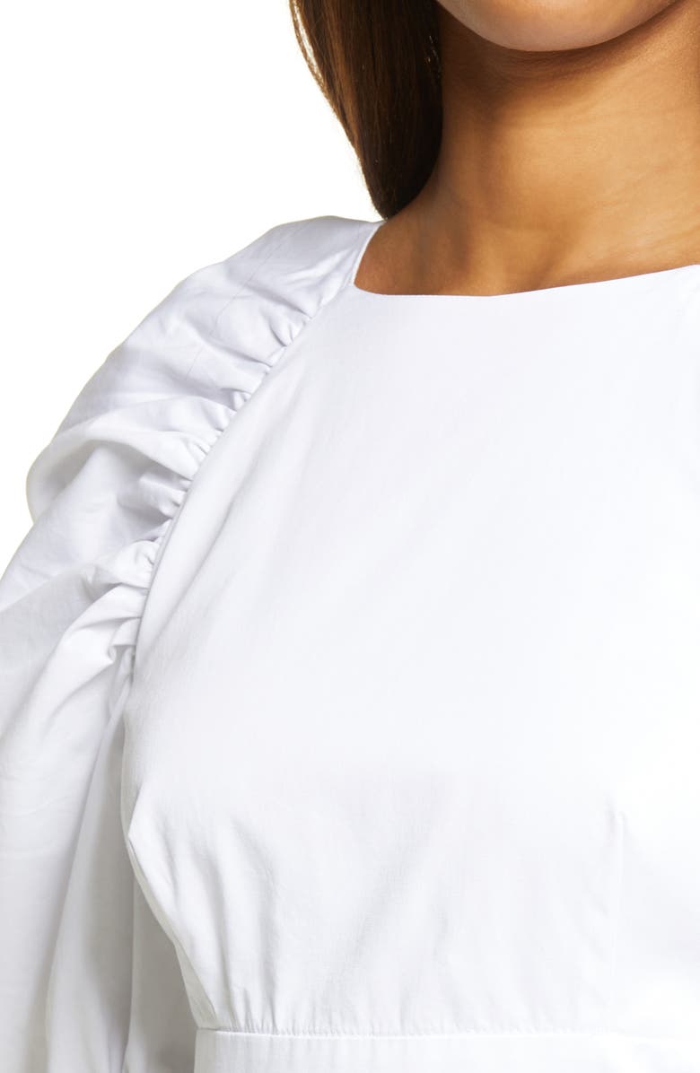 Bardot Puff Sleeve Back Cutout Top, Alternate, color,