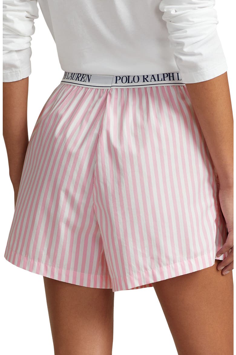 Cotton Boxer Pajama Shorts, Alternate, color, PINK STRIPE