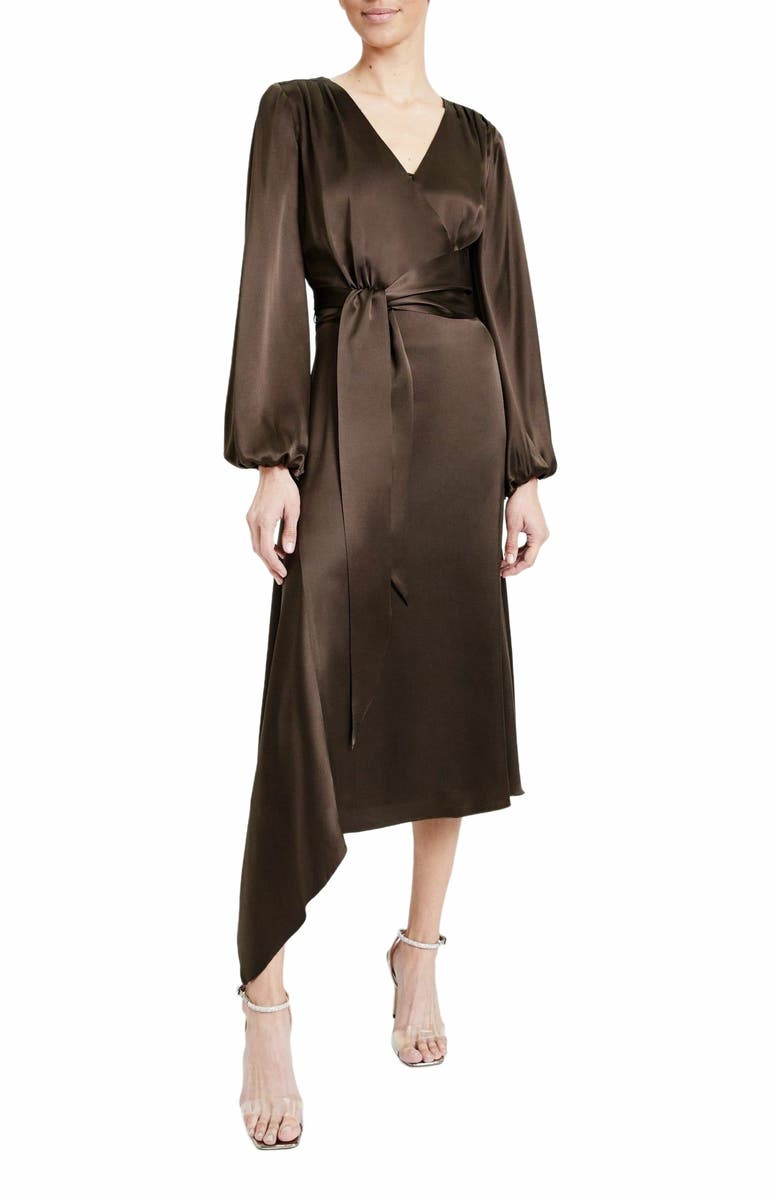 Santorelli VANNA Silk Faux Wrap Midi Dress, Main, color, 