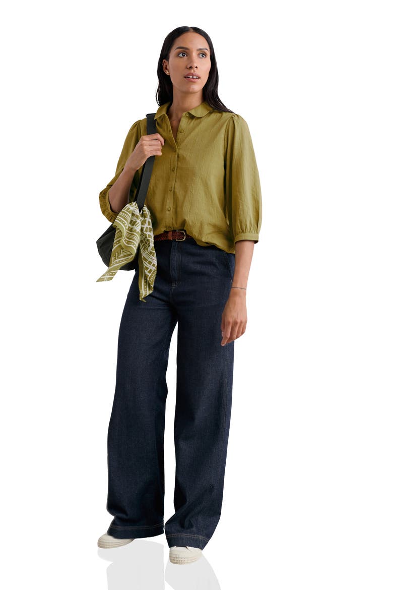 Hope Cottage II Organic Cotton Button-Up Shirt, Alternate, color, FENNEL
