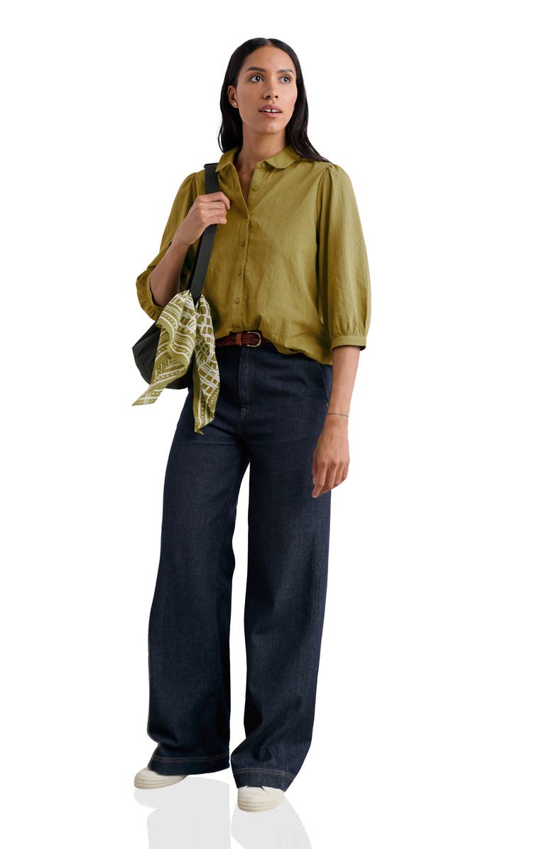 Seasalt Cornwall Hope Cottage II Organic Cotton Button-Up Shirt, Alternate, color, Fennel