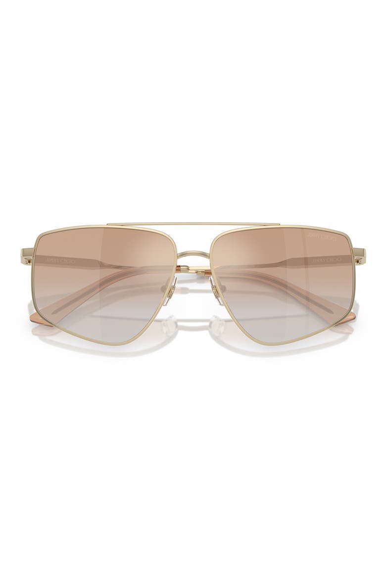58mm Pilot Sunglasses, Alternate, color, PALE GOLD