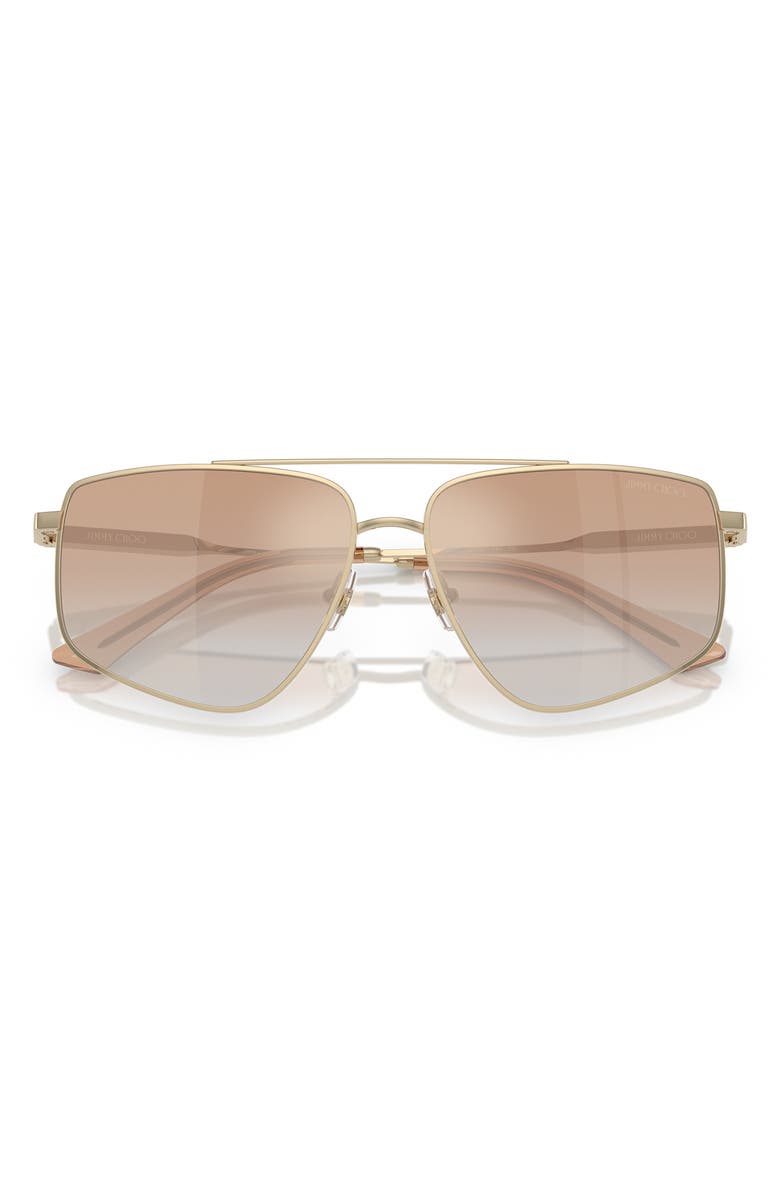 Jimmy Choo 58mm Pilot Sunglasses, Alternate, color, Pale Gold