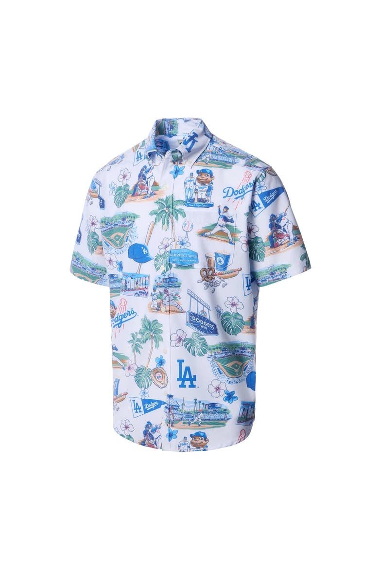 Men's Reyn Spooner  White Los Angeles Dodgers Scenic Tri-Blend Button-Down Shirt, Alternate, color, White