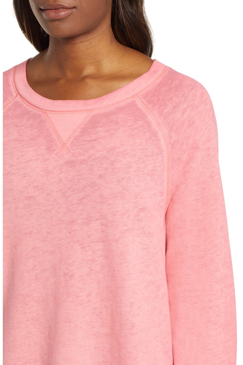 Burnout Sweatshirt, Alternate, color, PINK GERANIUM