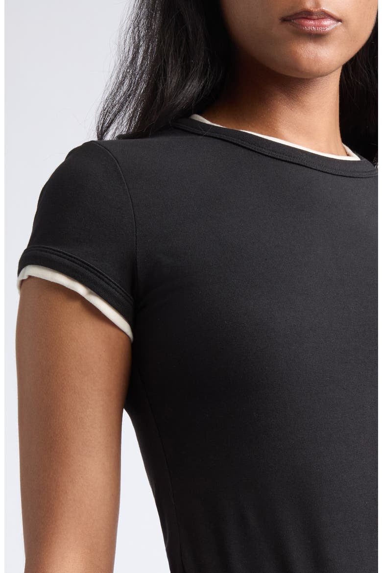 Devin Short Sleeve Ringer T-Shirt, Alternate, color, BLACK ECRU