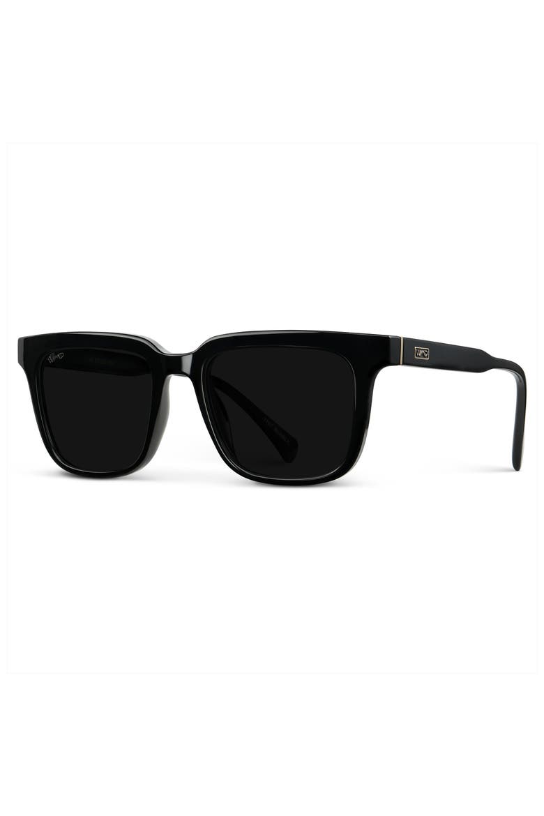 Wilson - 51mm Square Polarized Sunglasses, Alternate, color, Black