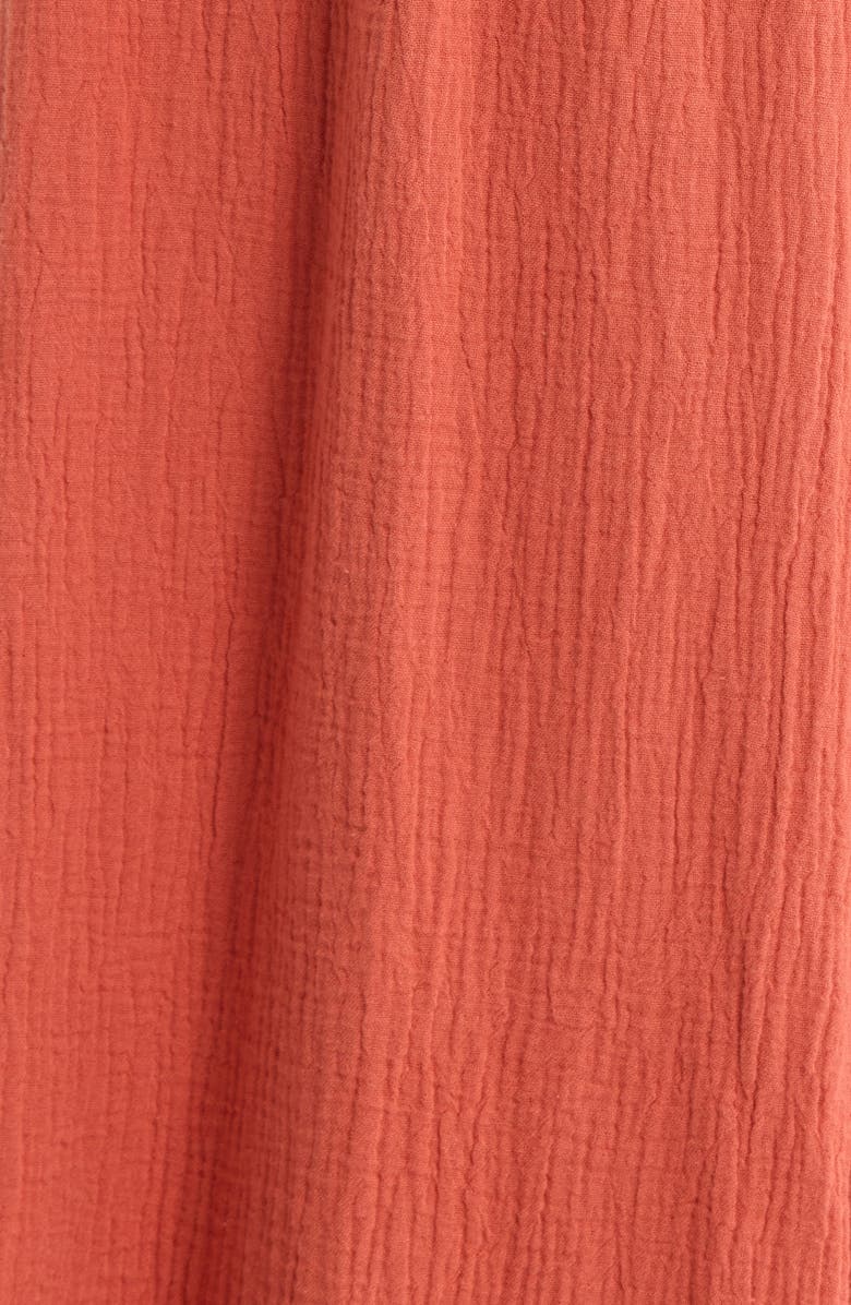 Elan Smocked Waist Cover-Up Palazzo Pants, Alternate, color, Cayenne