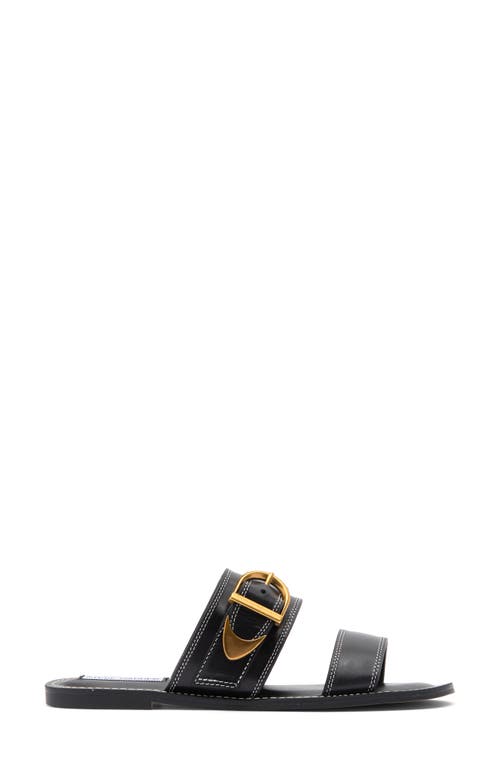 Steve Madden Sivan Slide Sandal In Black Leather