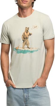 Lucky Brand Sup Bear Cotton Blend Graphic T-Shirt