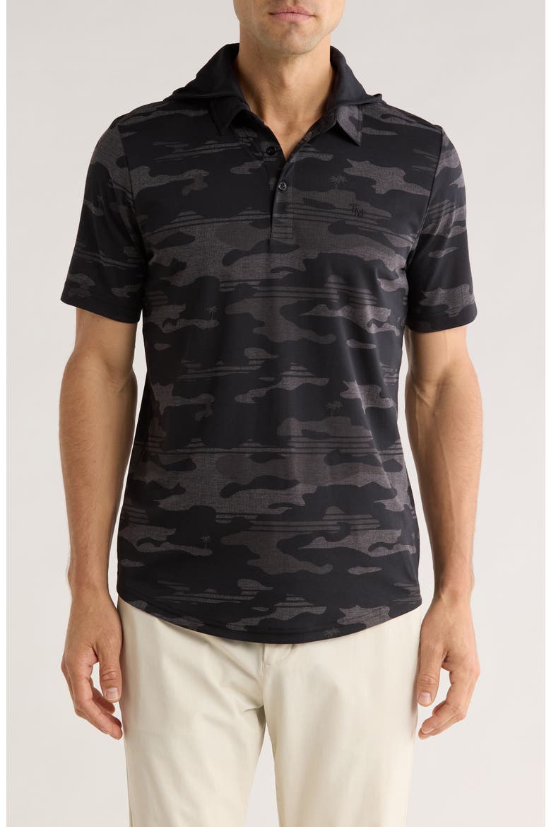 Showdown Stealth Knit Polo, Main, color, BLACK